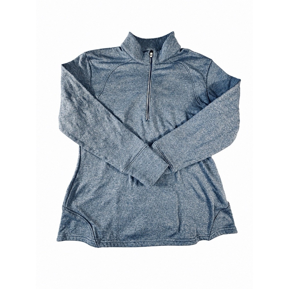 FootJoy FJ Womens Medium Blue Heather Half Zip Golf Pullover Back Zip Pocket